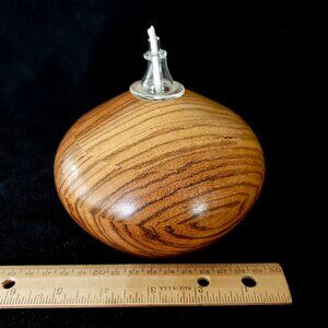 Robert St. Pierre Zebra Wood Oil Lamp Signed